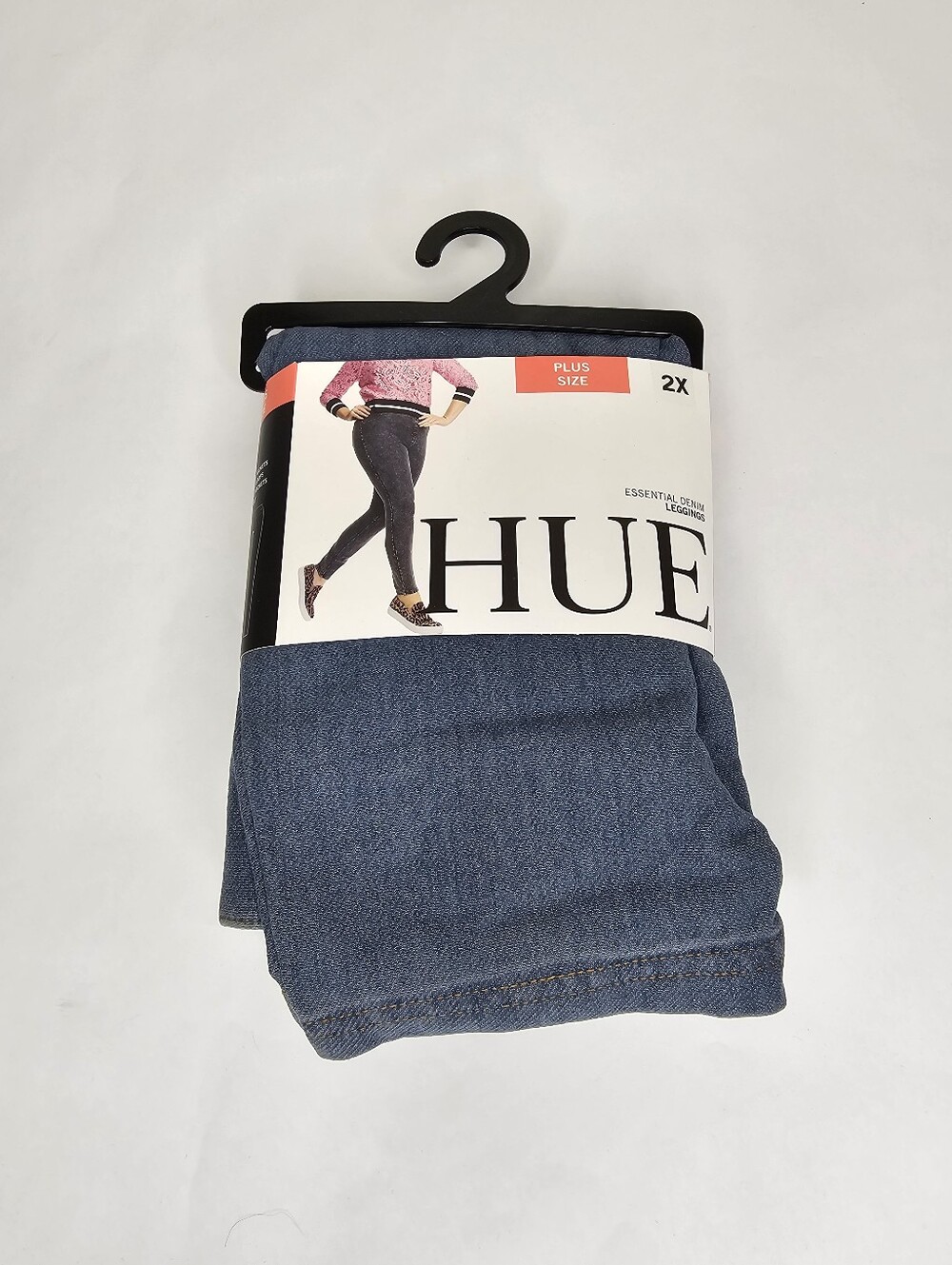 HUE Essential Denim Leggings Stone Acid Wash 2X NEW